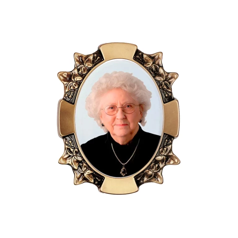 Fotoceramica per defunti ovale con Foto personalizzata e Cornice in Bronzo Digital Krome