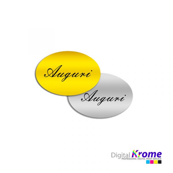 Etichette Personalizzate oro e argento 36×27 mm Digital Krome