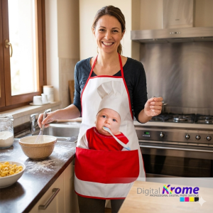 Grembiule da cucina con Foto Personalizzata | Cotone, Colore Blue e Rosso Digital Krome