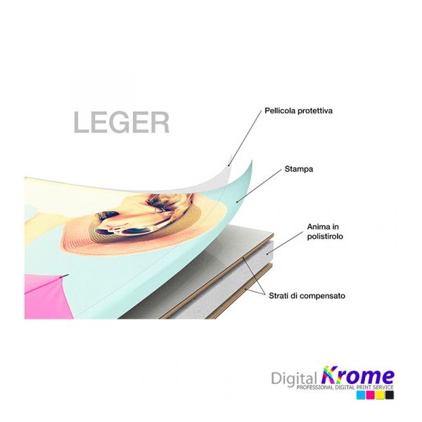 Stampa foto su pannello bordato colorato Leger® Digital Krome