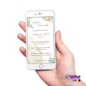 Invito Digitale Fiori | Modello Rose Panna Digital Krome