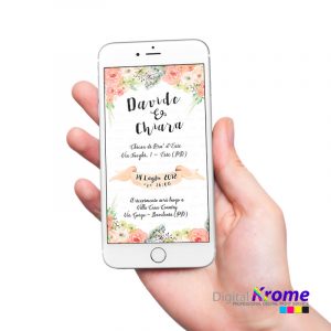 Invito Digitale Fiori | Modello Rose Panna Digital Krome