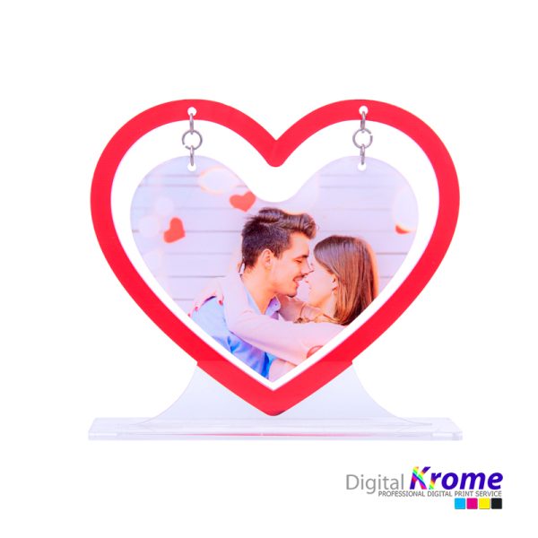 Cuore Pendente in Plexiglass con Foto Personalizzata Digital Krome