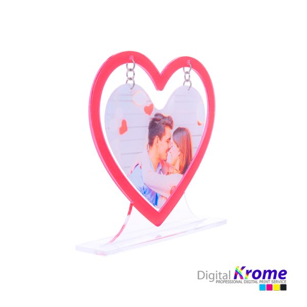 Cuore Pendente in Plexiglass con Foto Personalizzata Digital Krome