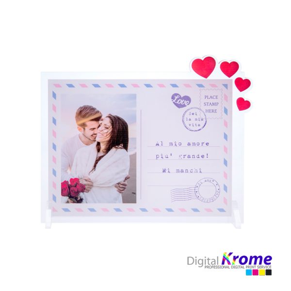 Cartolina in Plexiglass con Foto e Frase Personalizzata Digital Krome