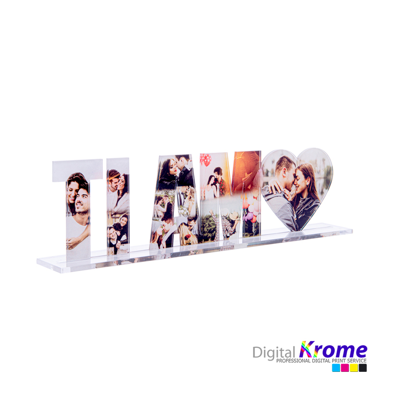 Scritta in Plexiglass “Ti Amo” Personalizzato con Foto Digital Krome