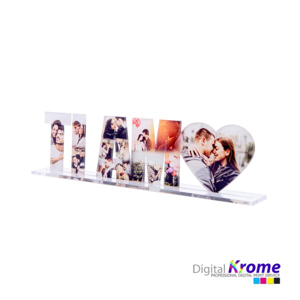 Scritta in Plexiglass ” Ti Amo” Personalizzato con Foto Digital Krome