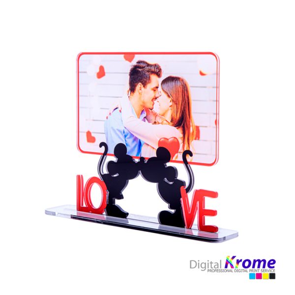 Cornice in plexiglass con foto di coppia | Tema “Topolino in Love” Digital Krome