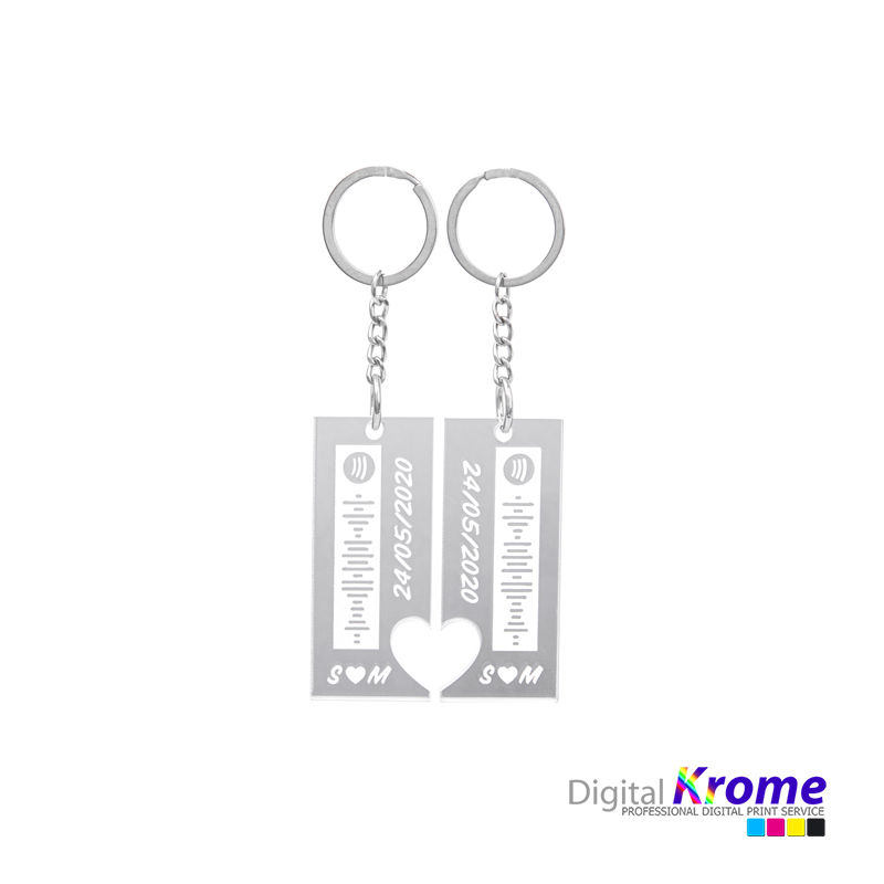 2 Portachiavi plexiglass CON NOME coppia regalo San Valentino personalizzati  IDE