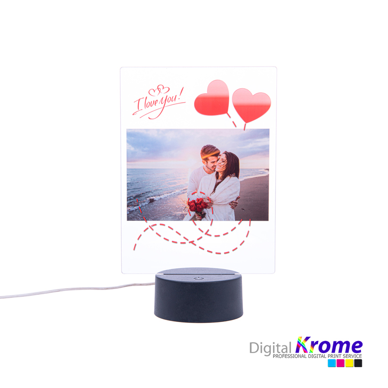Lampada personalizzata con foto incisione e taglio laser Led multicolore 3d