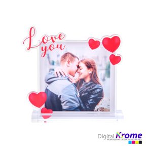 Cuore Pendente in Plexiglass con Foto Personalizzata Digital Krome