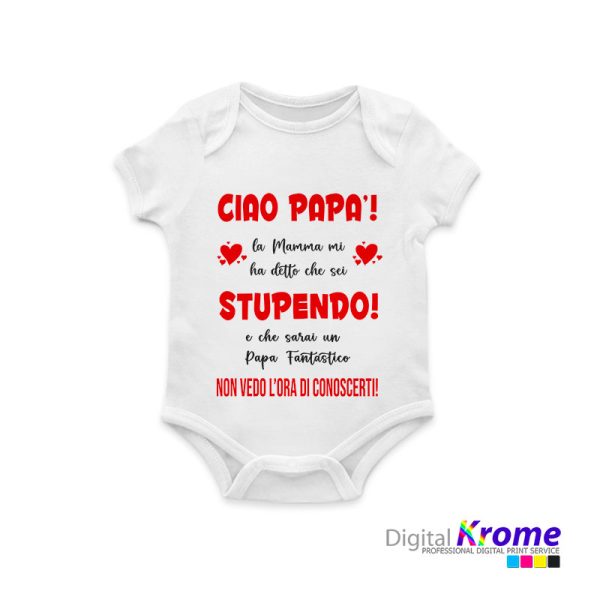 Body Neonato Festa del Papà con Frase Personalizzata Digital Krome