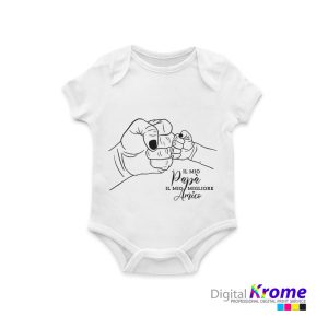 Body Neonato Festa del Papà con Frase Personalizzata Digital Krome