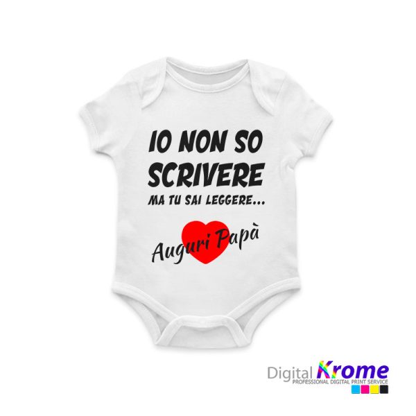 Body Neonato Festa del Papà con Frase Personalizzata Digital Krome