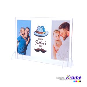 Scritta in Plexiglass “Super Dad” Personalizzato con Foto Digital Krome