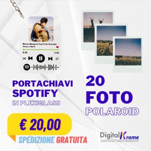 Stampa 20 Foto Polaroid + Portachiavi Spotify | Spedizione Gratis Digital Krome