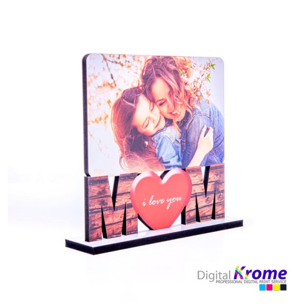 Quadretto in legno con foto personalizzata “I Love You Mom” – Regalo Festa della Mamma Digital Krome