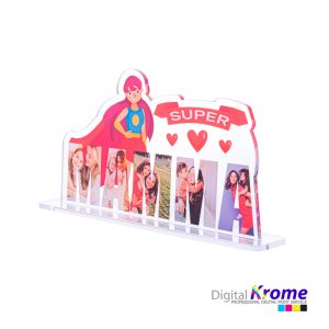 Scritta in Plexiglass "Super Mamma" Personalizzato con Foto
