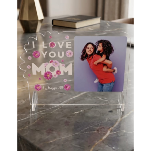 Cartolina in Plexiglass Festa della Mamma con Foto Personalizzata “I Love You Mom” Digital Krome