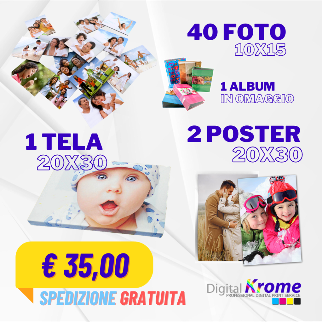 Super Pack | 40 Foto + 2 Poster + 1 Tela – Spedizione Gratuita Digital Krome