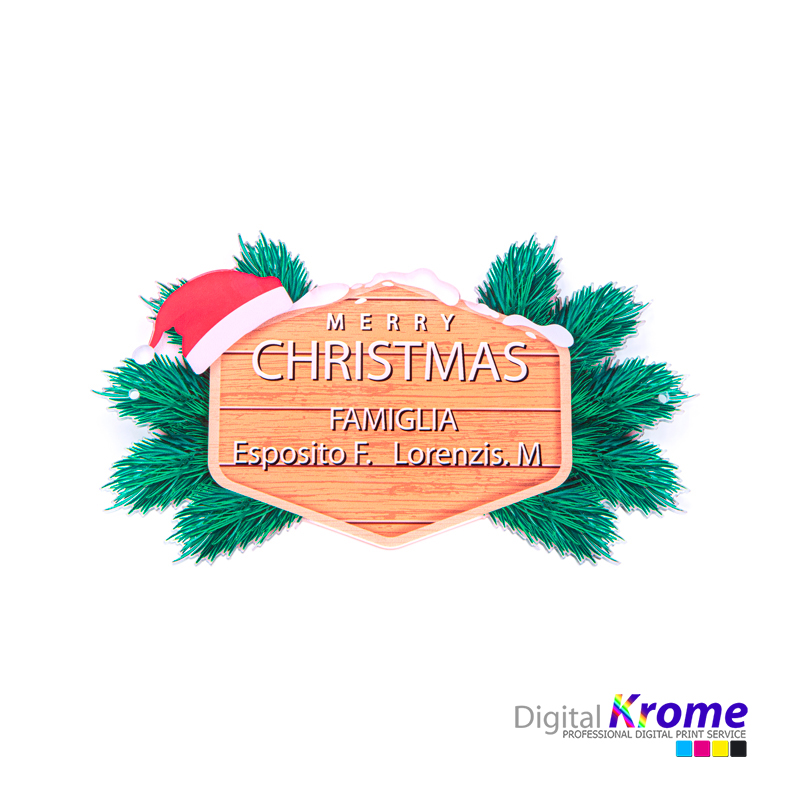 Fuori Porta di Natale Personalizzato, Merry Christmas con Nome Famiglia