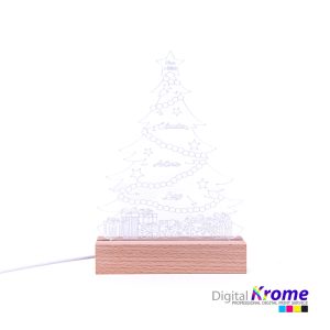 Alberello di Natale in Plexiglass Rosso con Foto Personalizzata | Regalo di Natale Digital Krome