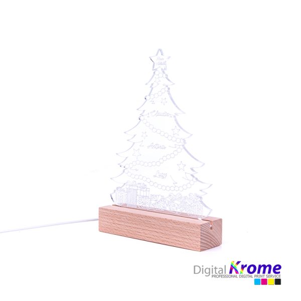 Lampada Alberello di Natale in Plexiglass Personalizzata | Regalo per la Famiglia Digital Krome