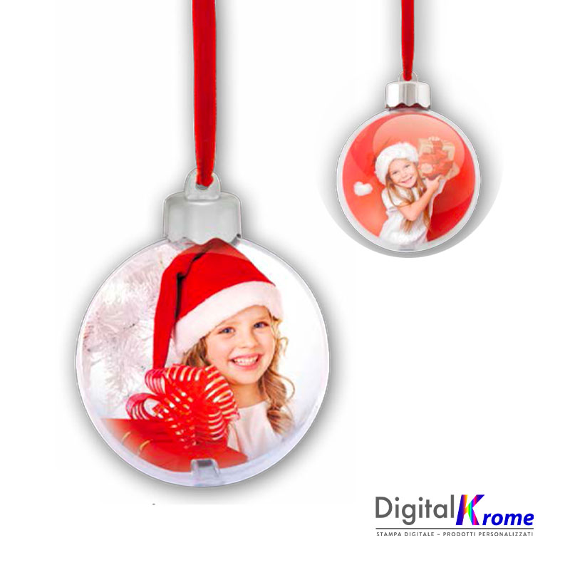 Pallina di Natale Personalizzata con Foto, Fronte e Retro - Idea Regalo  per il Natale
