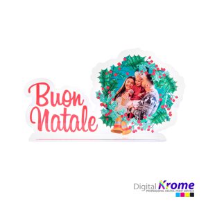 Stand “Buon Natale” con Foto Personalizzata in Plexiglass | 17×30 cm Digital Krome