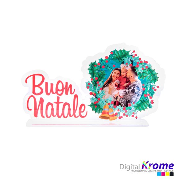 Stand “Buon Natale” con Foto Personalizzata in Plexiglass | 17×30 cm Digital Krome