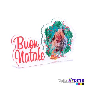 Stand “Buon Natale” con Foto Personalizzata in Plexiglass | 17×30 cm Digital Krome