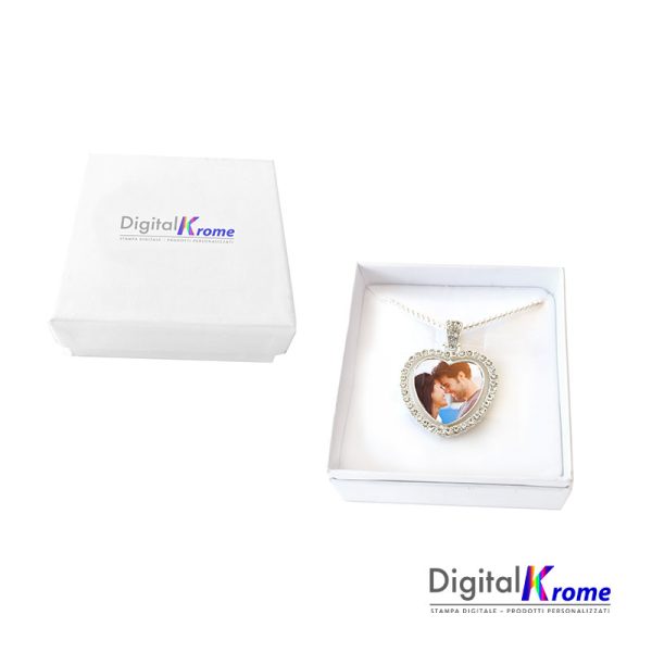 Collana con Ciondolo Girevole Swarovski con foto personalizzata fronte / retro | Ciondolo Spinner Digital Krome