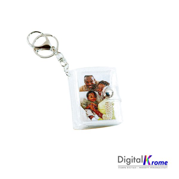 Mini Album portachiavi con foto personalizzate in plastica resistente. Digital Krome