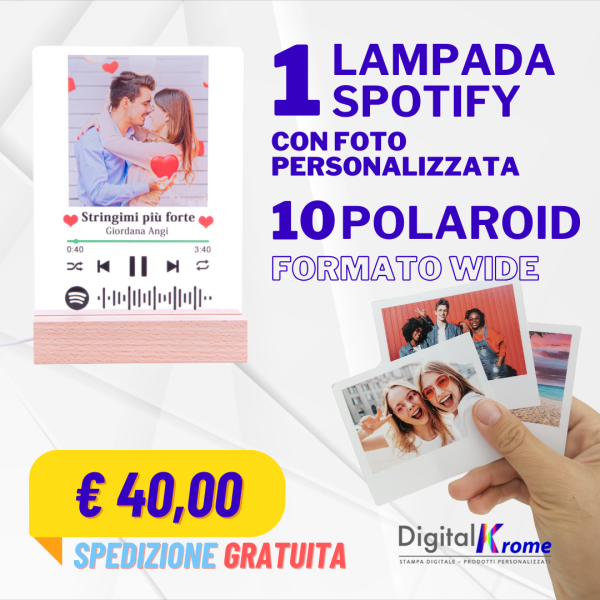 Super Pack | Lampada Spotify + 10 Polaroid Wide –  Spedizione Gratuita Digital Krome