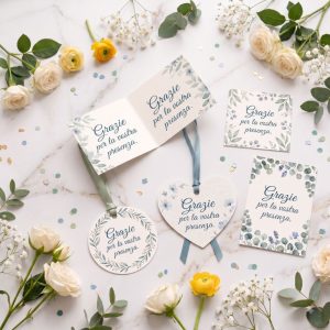 Tag per Bomboniere, Biglietti per Confetti | Classico Pieghevole, Rotondo, Quadrato, Cuore, Rettangolare Digital Krome